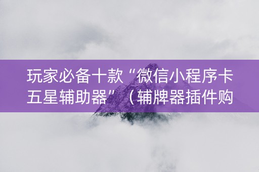 玩家必备十款“微信小程序卡五星辅助器”（辅牌器插件购买)