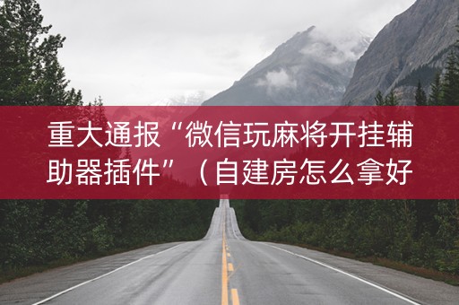 重大通报“微信玩麻将开挂辅助器插件”（自建房怎么拿好牌)