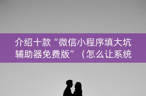 介绍十款“微信小程序填大坑辅助器免费版”（怎么让系统给你发好牌)