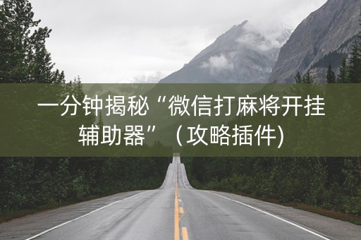 一分钟揭秘“微信打麻将开挂辅助器”（攻略插件)