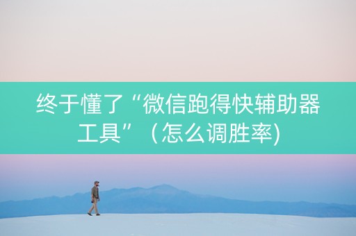 终于懂了“微信跑得快辅助器工具”（怎么调胜率)