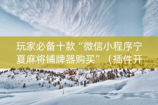 玩家必备十款“微信小程序宁夏麻将铺牌器购买”（插件开挂免费AI)