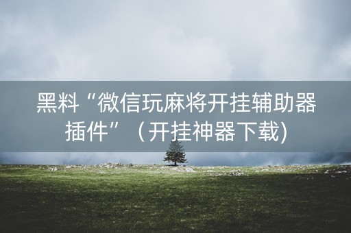 黑料“微信玩麻将开挂辅助器插件”（开挂神器下载)