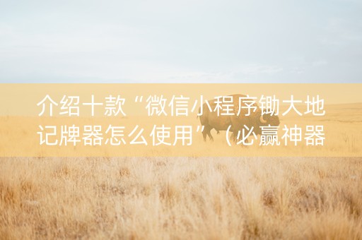 介绍十款“微信小程序锄大地记牌器怎么使用”（必赢神器免费安装)