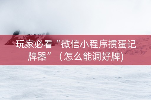 玩家必看“微信小程序掼蛋记牌器”（怎么能调好牌)
