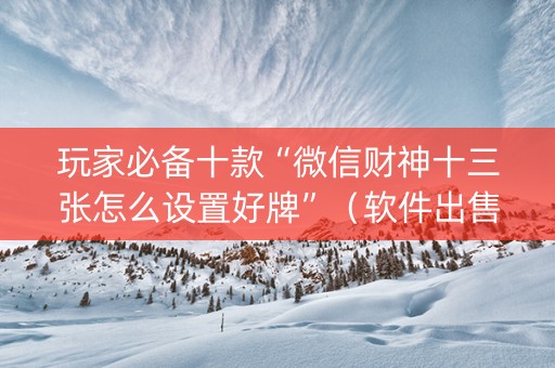 玩家必备十款“微信财神十三张怎么设置好牌”（软件出售)