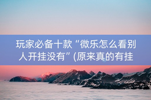 玩家必备十款“微乐怎么看别人开挂没有”(原来真的有挂)-知乎