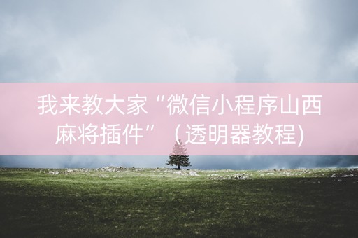 我来教大家“微信小程序山西麻将插件”（透明器教程)