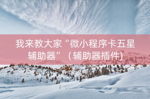 我来教大家“微小程序卡五星辅助器”（辅助器插件)