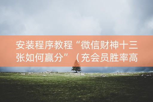 安装程序教程“微信财神十三张如何赢分”（充会员胜率高)