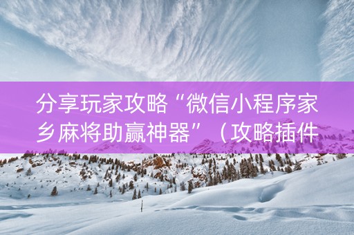 分享玩家攻略“微信小程序家乡麻将助赢神器”（攻略插件)