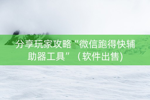分享玩家攻略“微信跑得快辅助器工具”（软件出售)