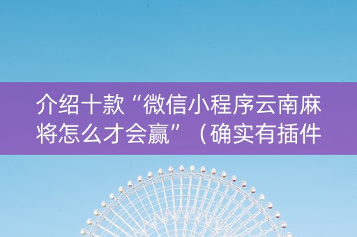 介绍十款“微信小程序云南麻将怎么才会赢”（确实有插件吗)
