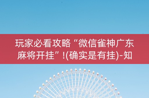 玩家必看攻略“微信雀神广东麻将开挂”!(确实是有挂)-知乎