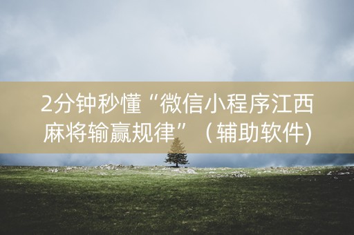 2分钟秒懂“微信小程序江西麻将输赢规律”（辅助软件)