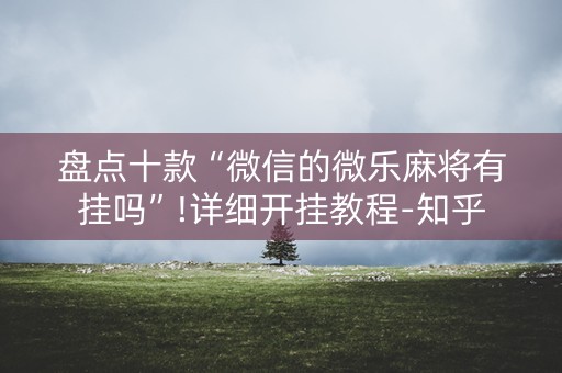 盘点十款“微信的微乐麻将有挂吗”!详细开挂教程-知乎