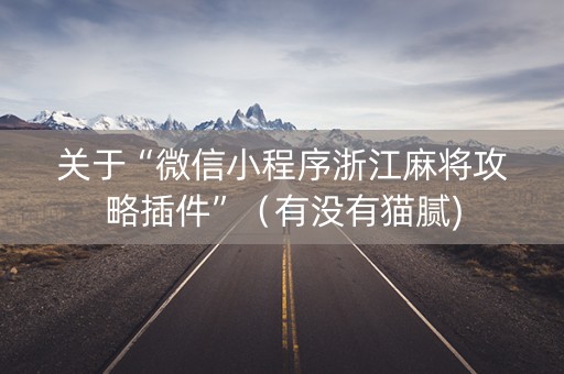 关于“微信小程序浙江麻将攻略插件”（有没有猫腻)