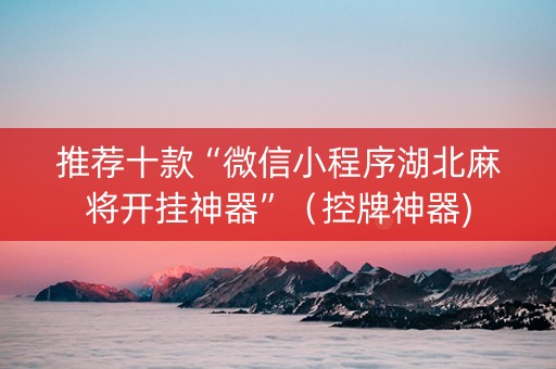 推荐十款“微信小程序湖北麻将开挂神器”（控牌神器)