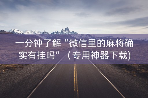 一分钟了解“微信里的麻将确实有挂吗”（专用神器下载)