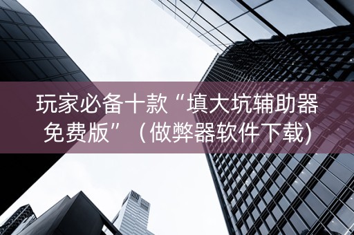 玩家必备十款“填大坑辅助器免费版”（做弊器软件下载)