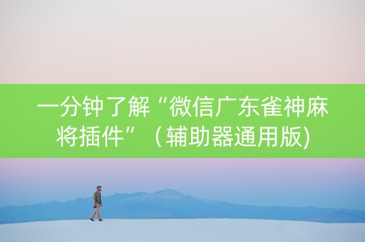 一分钟了解“微信广东雀神麻将插件”（辅助器通用版)