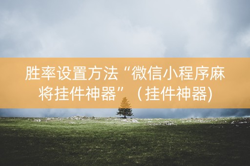 胜率设置方法“微信小程序麻将挂件神器”（挂件神器)