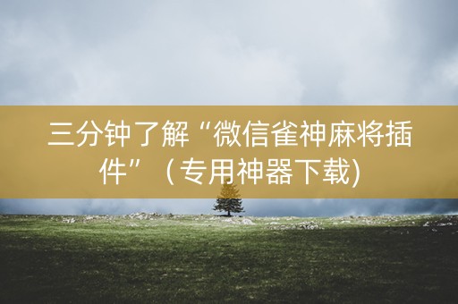 三分钟了解“微信雀神麻将插件”（专用神器下载)