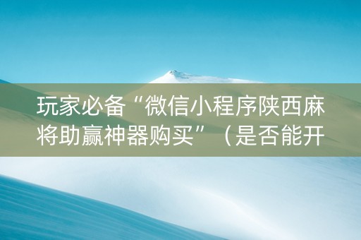 玩家必备“微信小程序陕西麻将助赢神器购买”（是否能开挂)
