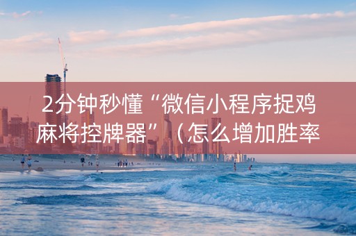 2分钟秒懂“微信小程序捉鸡麻将控牌器”（怎么增加胜率)