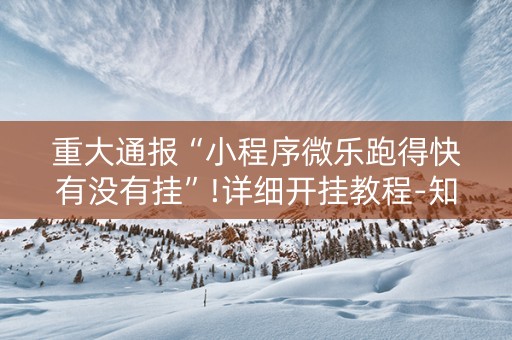 重大通报“小程序微乐跑得快有没有挂”!详细开挂教程-知乎