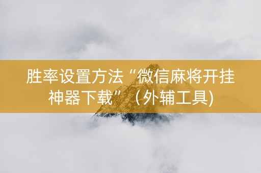 胜率设置方法“微信麻将开挂神器下载”（外辅工具)