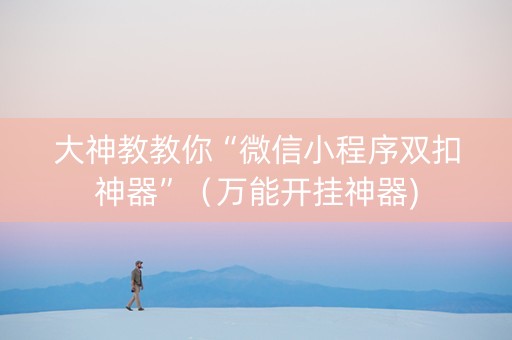 大神教教你“微信小程序双扣神器”（万能开挂神器)