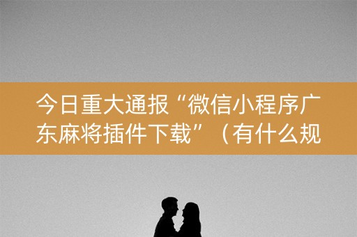 今日重大通报“微信小程序广东麻将插件下载”（有什么规律)
