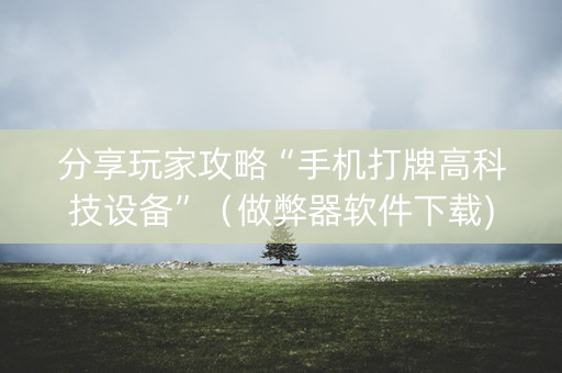 分享玩家攻略“手机打牌高科技设备”（做弊器软件下载)