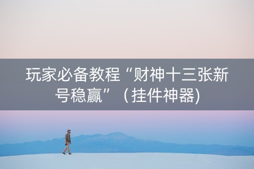 玩家必备教程“财神十三张新号稳赢”（挂件神器)