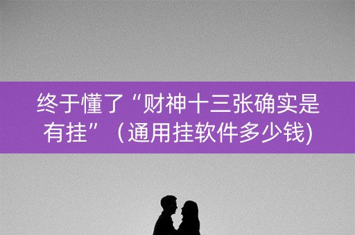 终于懂了“财神十三张确实是有挂”（通用挂软件多少钱)