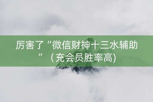 厉害了“微信财神十三水辅助”（充会员胜率高)