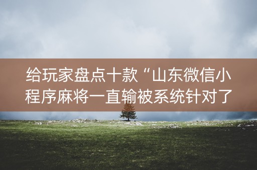 给玩家盘点十款“山东微信小程序麻将一直输被系统针对了吗”（好友房怎么才能赢)