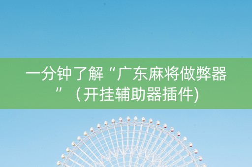 一分钟了解“广东麻将做弊器”（开挂辅助器插件)