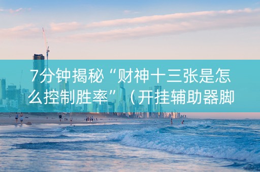 7分钟揭秘“财神十三张是怎么控制胜率”（开挂辅助器脚本)