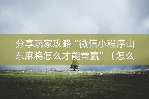 分享玩家攻略“微信小程序山东麻将怎么才能常赢”（怎么能得到好牌)