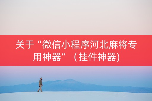 关于“微信小程序河北麻将专用神器”（挂件神器)