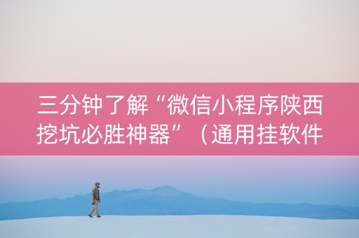 三分钟了解“微信小程序陕西挖坑必胜神器”（通用挂软件多少钱)
