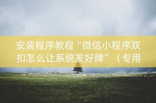 安装程序教程“微信小程序双扣怎么让系统发好牌”（专用神器下载)