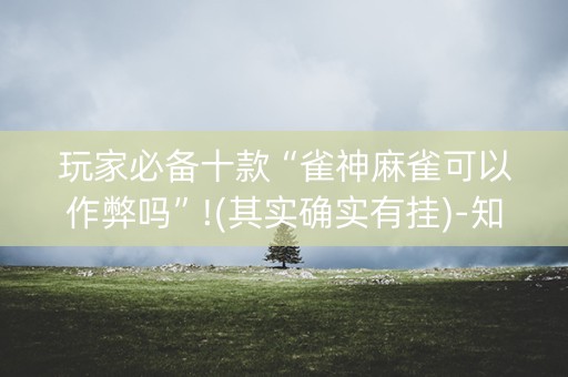 玩家必备十款“雀神麻雀可以作弊吗”!(其实确实有挂)-知乎