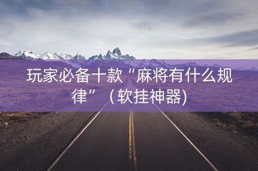 玩家必备十款“麻将有什么规律”（软挂神器)