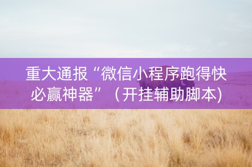 重大通报“微信小程序跑得快必赢神器”（开挂辅助脚本)