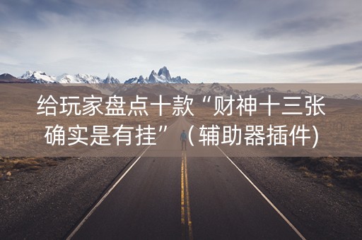 给玩家盘点十款“财神十三张确实是有挂”（辅助器插件)