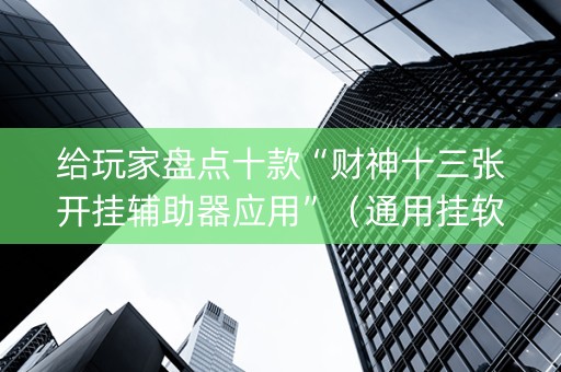 给玩家盘点十款“财神十三张开挂辅助器应用”（通用挂软件多少钱)
