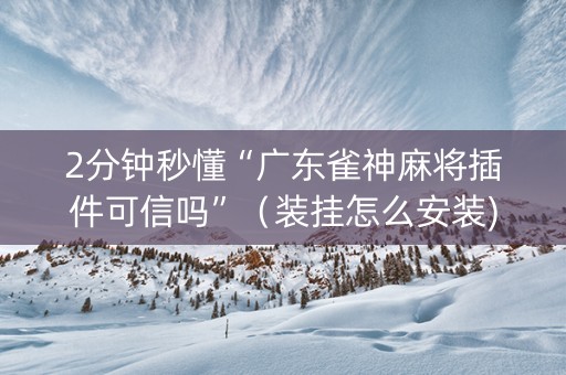 2分钟秒懂“广东雀神麻将插件可信吗”（装挂怎么安装)
